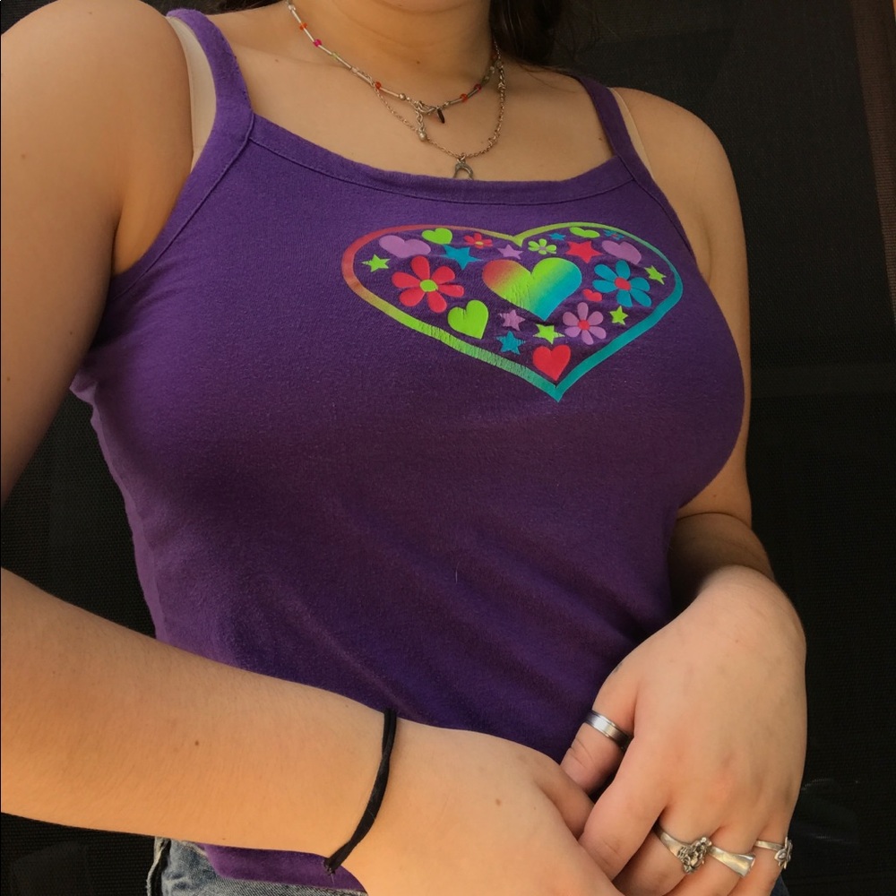 Y2K colorful heart tank top